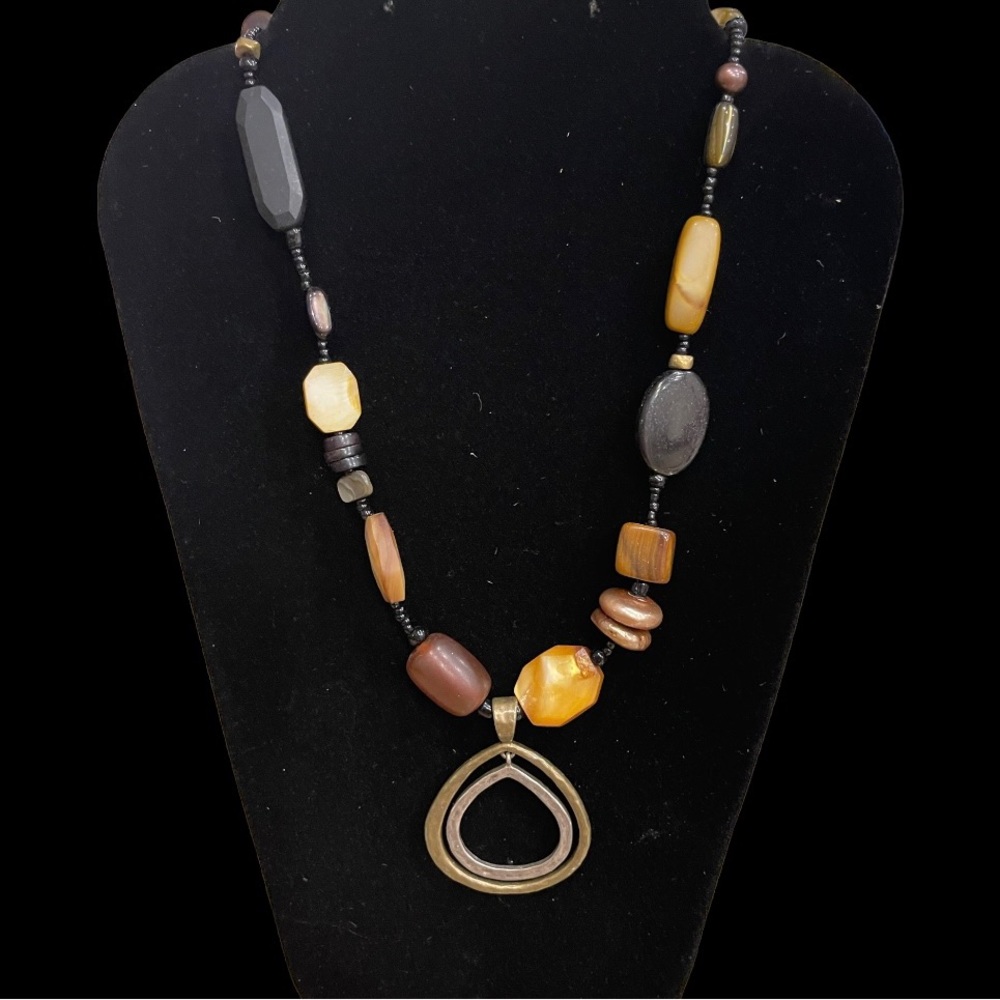 Silpada Silver and Brass Shell Horn Necklace N1787